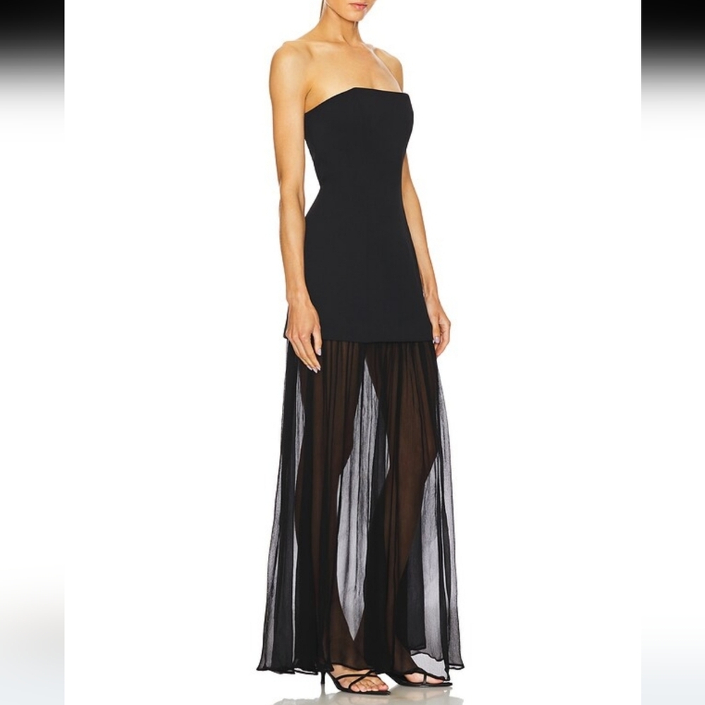 L'Academie gorgeous Black Strapless maxi Dress Size XS & L new with tags - Picture 2 of 11